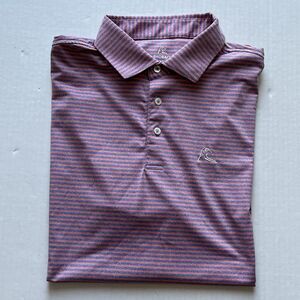 Rhoback Mens Polo Shirt XL Striped Performance Stretch Lightweight Golf Polo